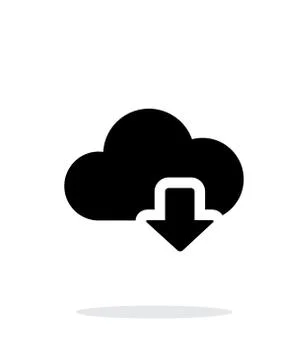 Cloud computing download simple icon on white background. Stock Illustration