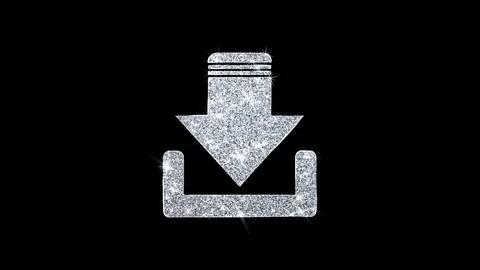 Cloud Computing, Download, Storage Icon Shining Glitter Loop Blinking Particles Stock Footage 116056295