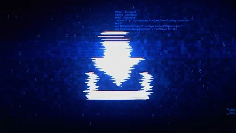 Cloud Computing, Download, Storage Symbol Digital Pixel Noise Error Animation. Stock Footage 116058697