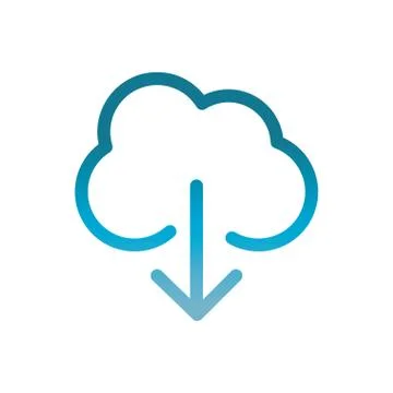 Cloud computing download user interface blue gradient Illustrazione stock