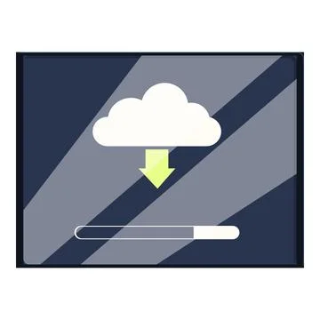 Cloud computing downloading data to a device with progress bar 스톡 일러스트