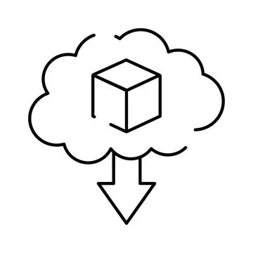 Cloud computing downloading data file from storage server Illustrazione stock