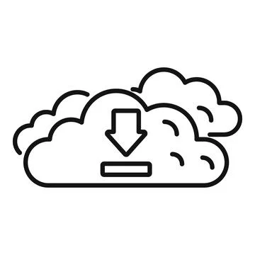 Cloud computing downloading data storage icon Illustrazione stock