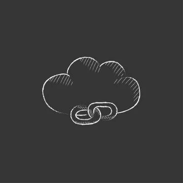 Cloud computing. Drawn in chalk icon Ilustração Stock