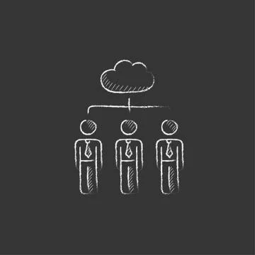 Cloud computing. Drawn in chalk icon イラスト素材