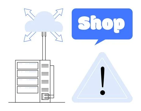 Cloud Computing in E-Commerce and its Risks Stock Illustration