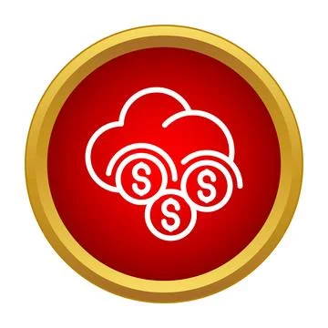Cloud computing economy storing money income finances 库存插图