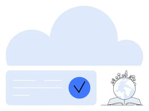 Cloud Computing for Education with Global Connectivity and Learning Tools Illustrazione stock