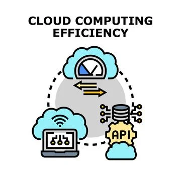 Cloud computing efficiency optimizing data management infrastructure Illustrazione stock