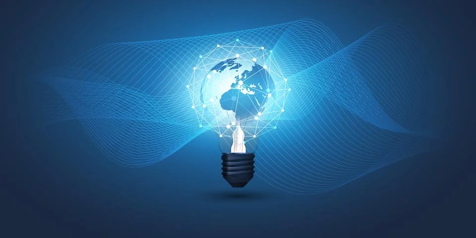 Cloud Computing, Electric and Global Network Connections Concept Design wit.. Stock Illustration