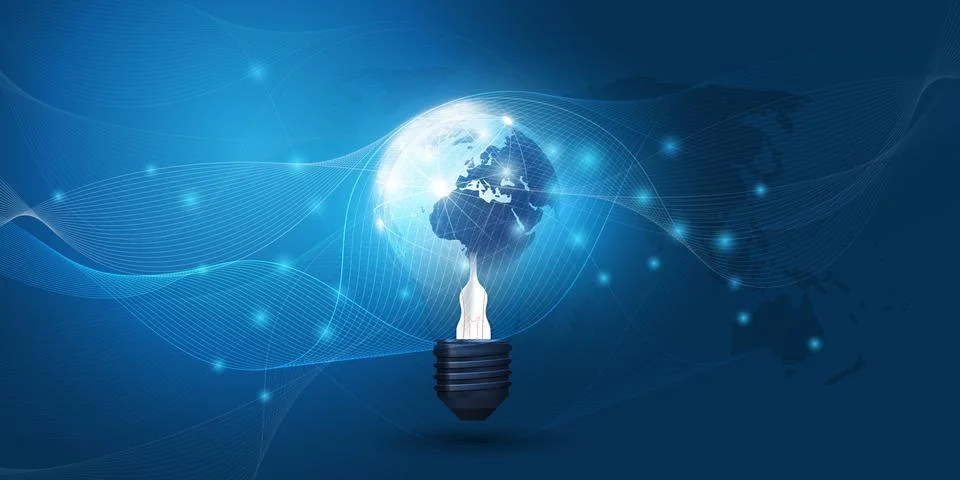 Cloud Computing, Electric and Global Network Connections Concept Design wit.. Stock Illustration