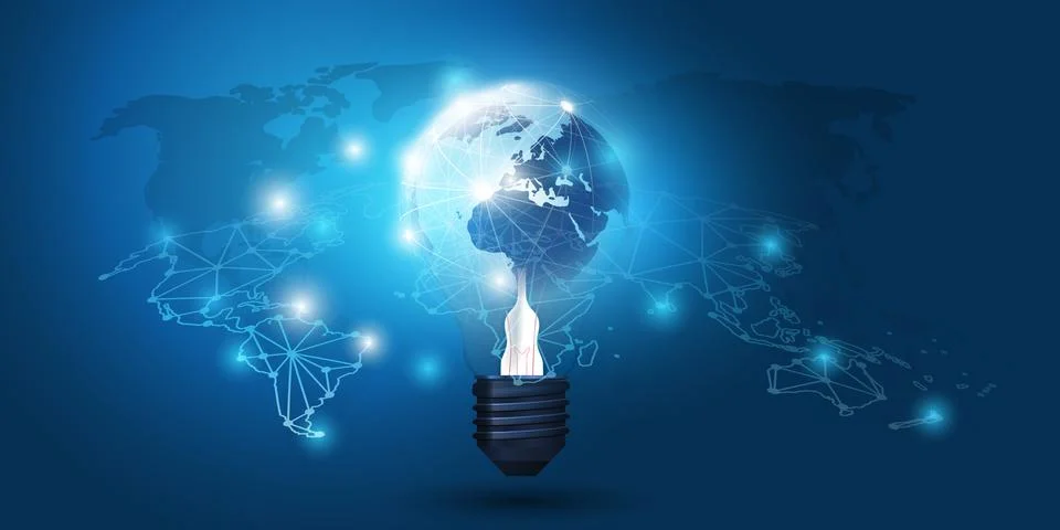 Cloud Computing, Electric and Global Network Connections Concept Design wit.. Stock Illustration