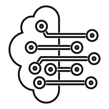 Cloud computing electronic circuit board data storage icon Illustrazione stock