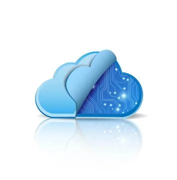 Cloud computing with electronic circuit Stock Illustration