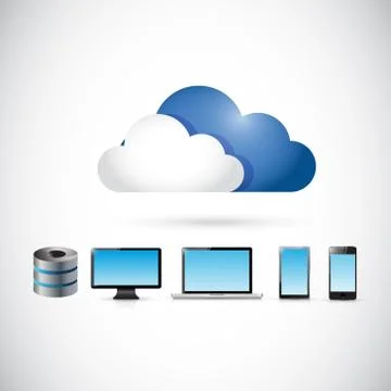 Cloud computing electronic connections. Stock Illustration