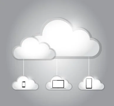 Cloud computing electronics connection Stock Illustration