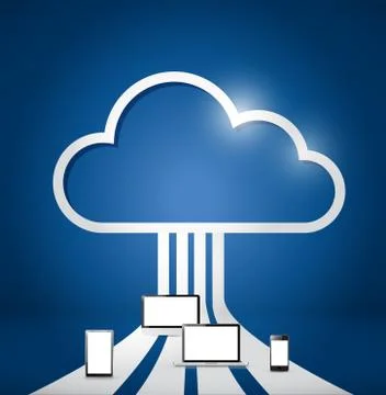 Cloud computing electronics network illustration Stock Illustration