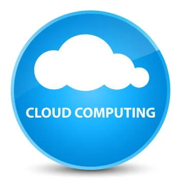 Cloud computing elegant cyan blue round button Illustrazione stock