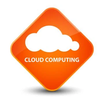 Cloud computing elegant orange diamond button Stock Illustration