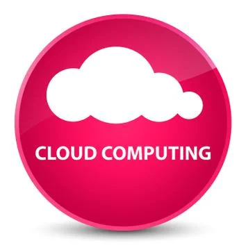 Cloud computing elegant pink round button Illustrazione stock