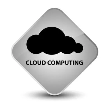 Cloud computing elegant white diamond button Stock Illustration