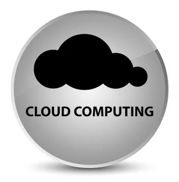 Cloud computing elegant white round button Illustrazione stock