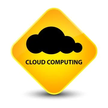 Cloud computing elegant yellow diamond button Stock Illustration