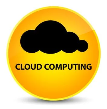 Cloud computing elegant yellow round button Stock Illustration