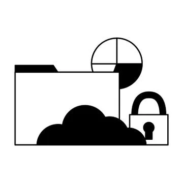 Cloud computing email security 스톡 일러스트