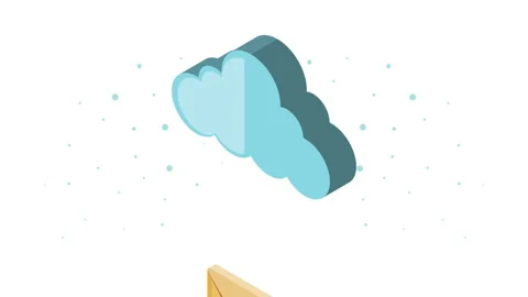 Cloud computing with envelope mail Stock Footage 161516742
