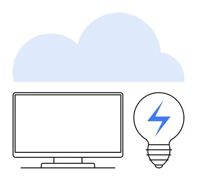 Cloud Computing Environment Highlighting Innovative Digital Solutions and E.. 스톡 일러스트