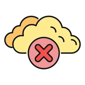 Cloud computing error with delete or cancel mark 스톡 일러스트