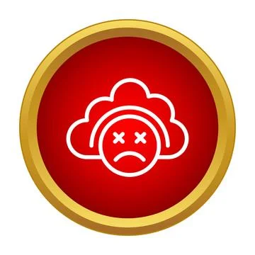 Cloud computing error icon showing data loss Stock Illustration