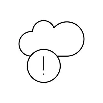 Cloud computing, exclamation mark icon. Simple line, outline vector elements of Illustrazione stock