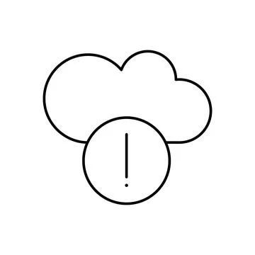 Cloud computing, exclamation mark icon. Simple line, outline vector elements of Illustrazione stock
