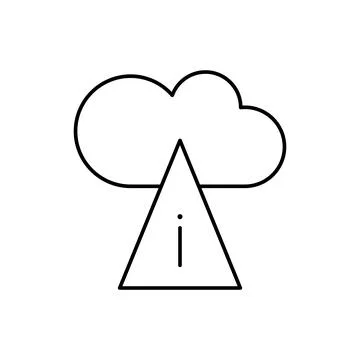 Cloud computing, exclamation mark, SEO icon. Simple line, outline vector Illustrazione stock