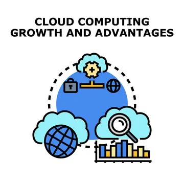 Cloud computing expanding service developing concept Illustration