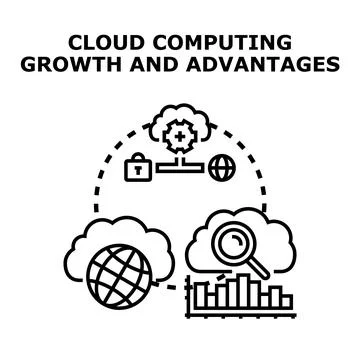 Cloud computing expanding service developing concept Stock Illustration