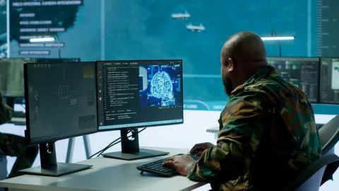 Cloud computing expert using new technology AI brain to learn intelligence 写真素材