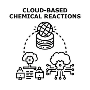 Cloud computing facilitating digital chemical processes and research Stockillustratie