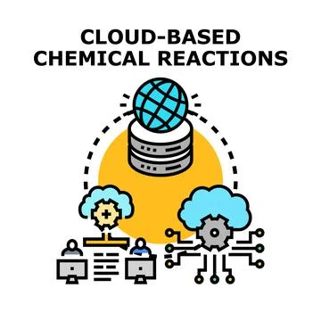 Cloud computing facilitating digital chemical processes and research Stockillustratie
