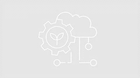 Cloud computing in farming white line animation Video stock 300539615