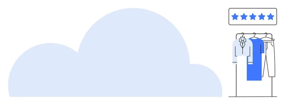 Cloud Computing for Fashion Retail with Five-Star Customer Review Rating イラスト素材