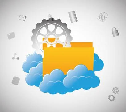 Cloud computing file web hosting design イラスト素材