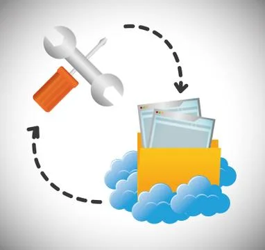Cloud computing file web hosting design Stock Illustration