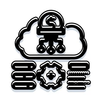 Cloud computing financial data management and data storage Stockillustratie