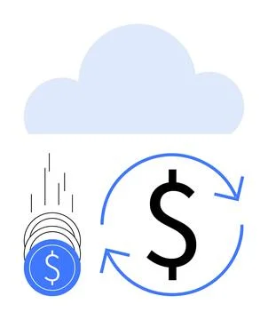 Cloud Computing with Financial Growth Concept Including Money Transfer and .. イラスト素材