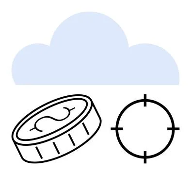 Cloud Computing for Financial Success and Precision Technology Objectives Stock Illustration