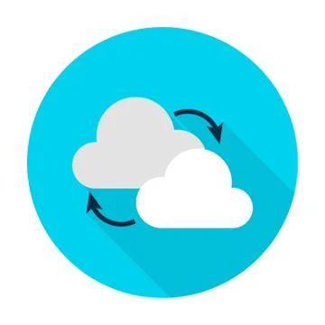 Cloud Computing Flat Circle Icon 스톡 일러스트