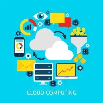 Cloud Computing Flat Concept Stockillustratie